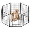 Dog Playpen Indoor Outdoor, 8 Panels Fence with Anti-Rust Coating, Metal Heavy Portable Foldable Dog Pen for Large, Medium Small Dogs RV Ya