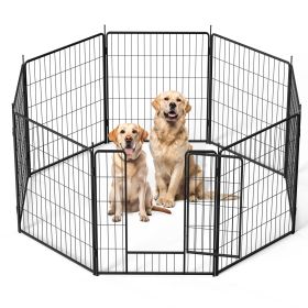 Dog Playpen Indoor Outdoor, 8 Panels Fence with Anti-Rust Coating, Metal Heavy Portable Foldable Dog Pen for Large, Medium Small Dogs RV Ya (size: 32 In Height)